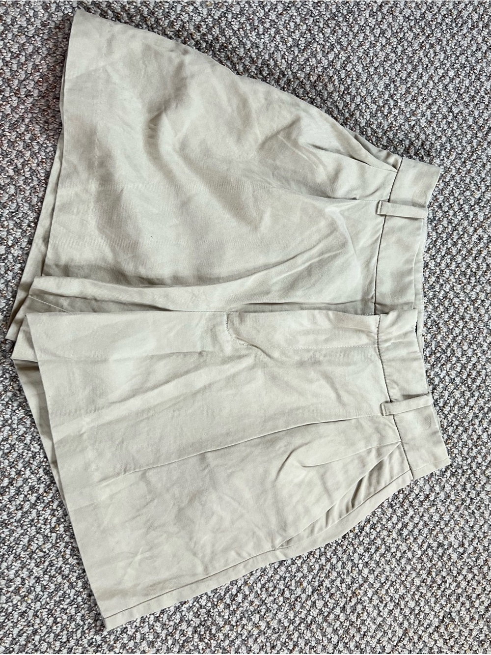 Madewell Khaki Pleated Trouser Shorts Lyocell cotton Linen blend size 0
